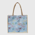 Anna-Kaci Women's Canvas Tote Bag with Colorful Bow Print - Lightweight Shopping Handbag