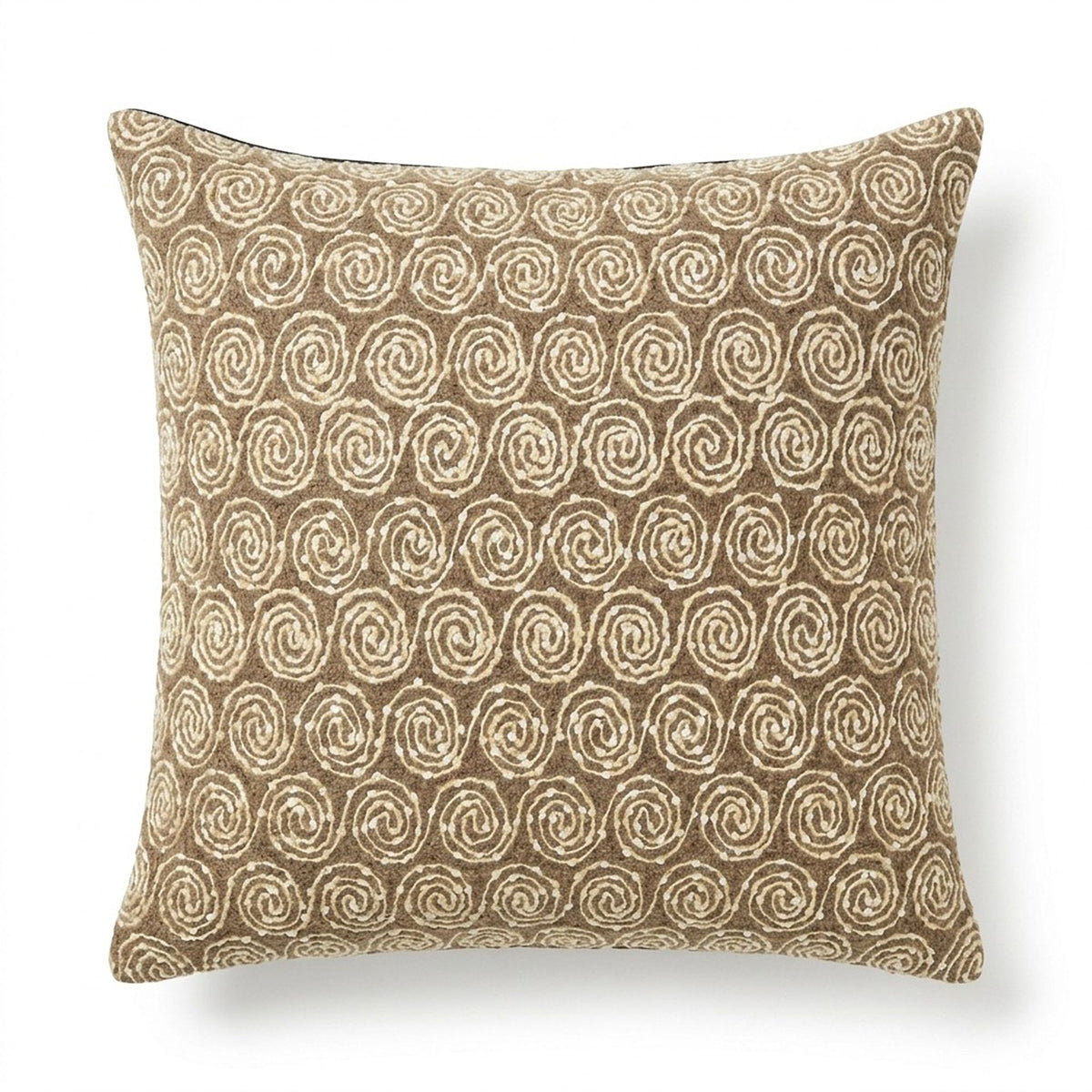 Boho Swirl Pattern Embroidered Decorative Throw Pillow Cover