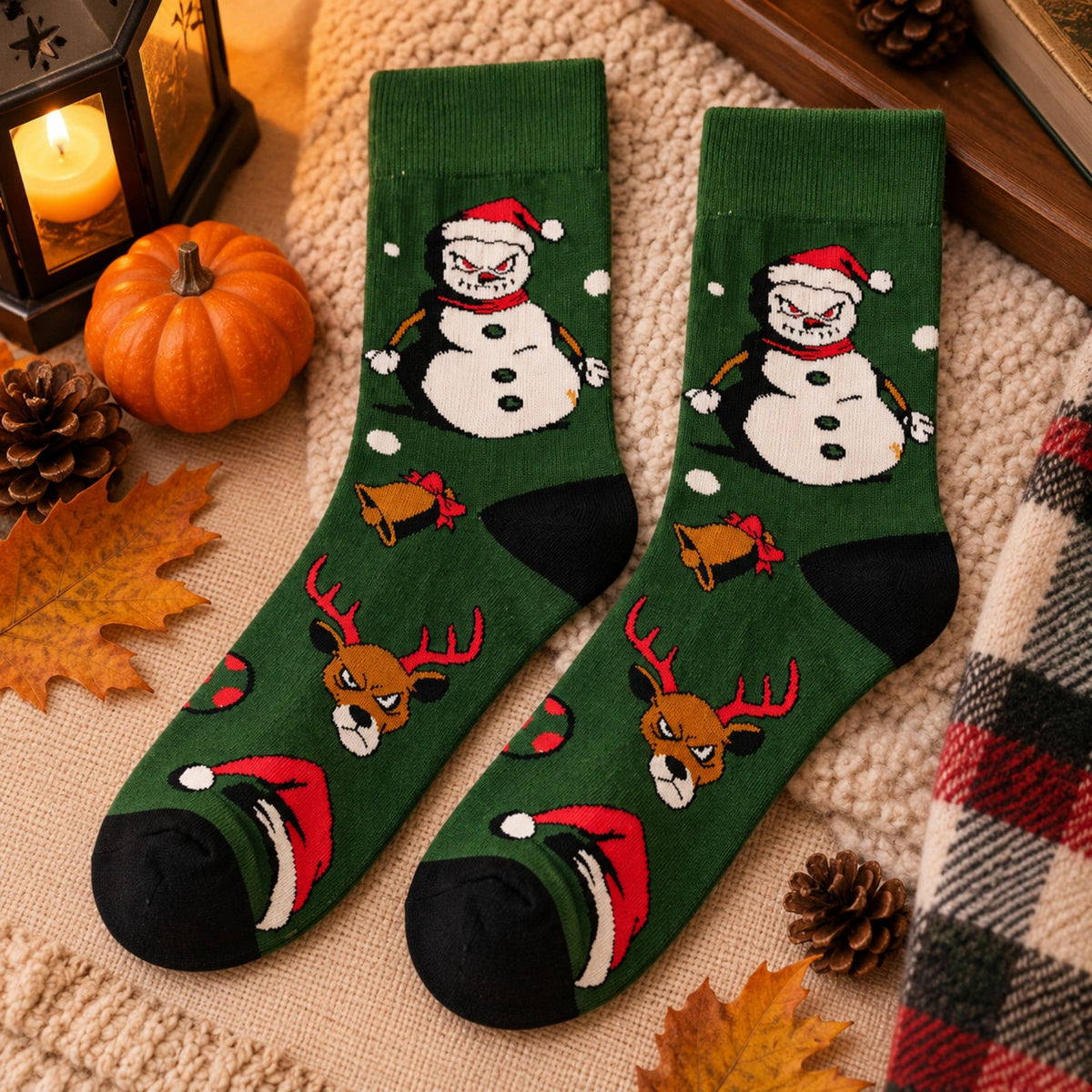 Holiday Novelty Crew Socks 3 Pair Pack Festive Patterns
