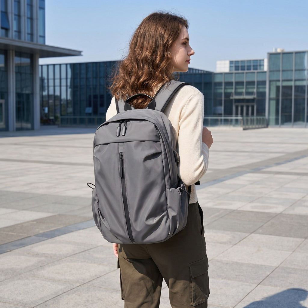 Multi-Pocket Commuter Travel Backpack with Padded Straps and Side Pockets