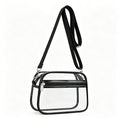 Clear Stadium Crossbody Bag with Front Zipper Pocket, Adjustable Strap and Medium Transparent Design