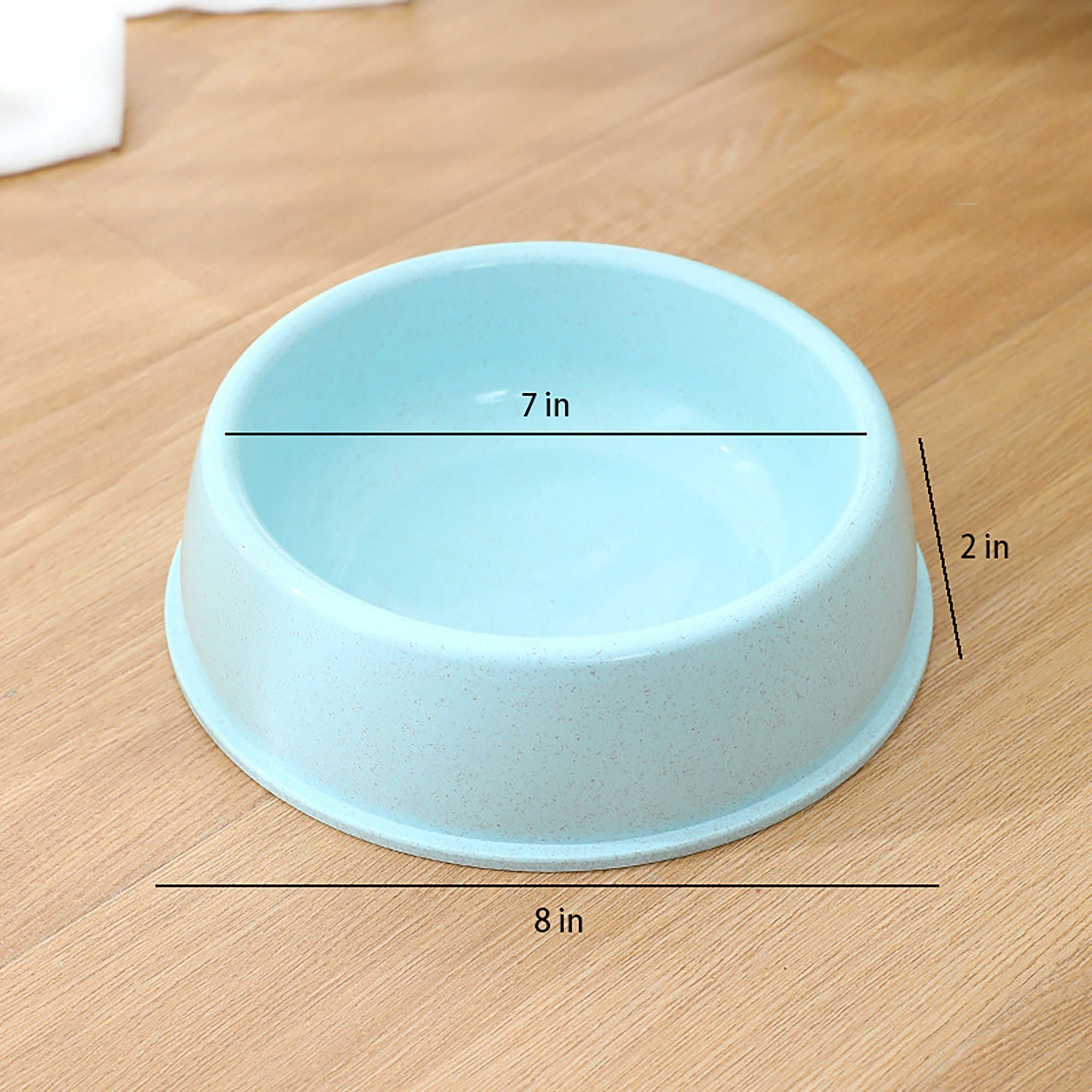 Plastic Pet Food Bowl with Rounded Rim for Cats and Dogs