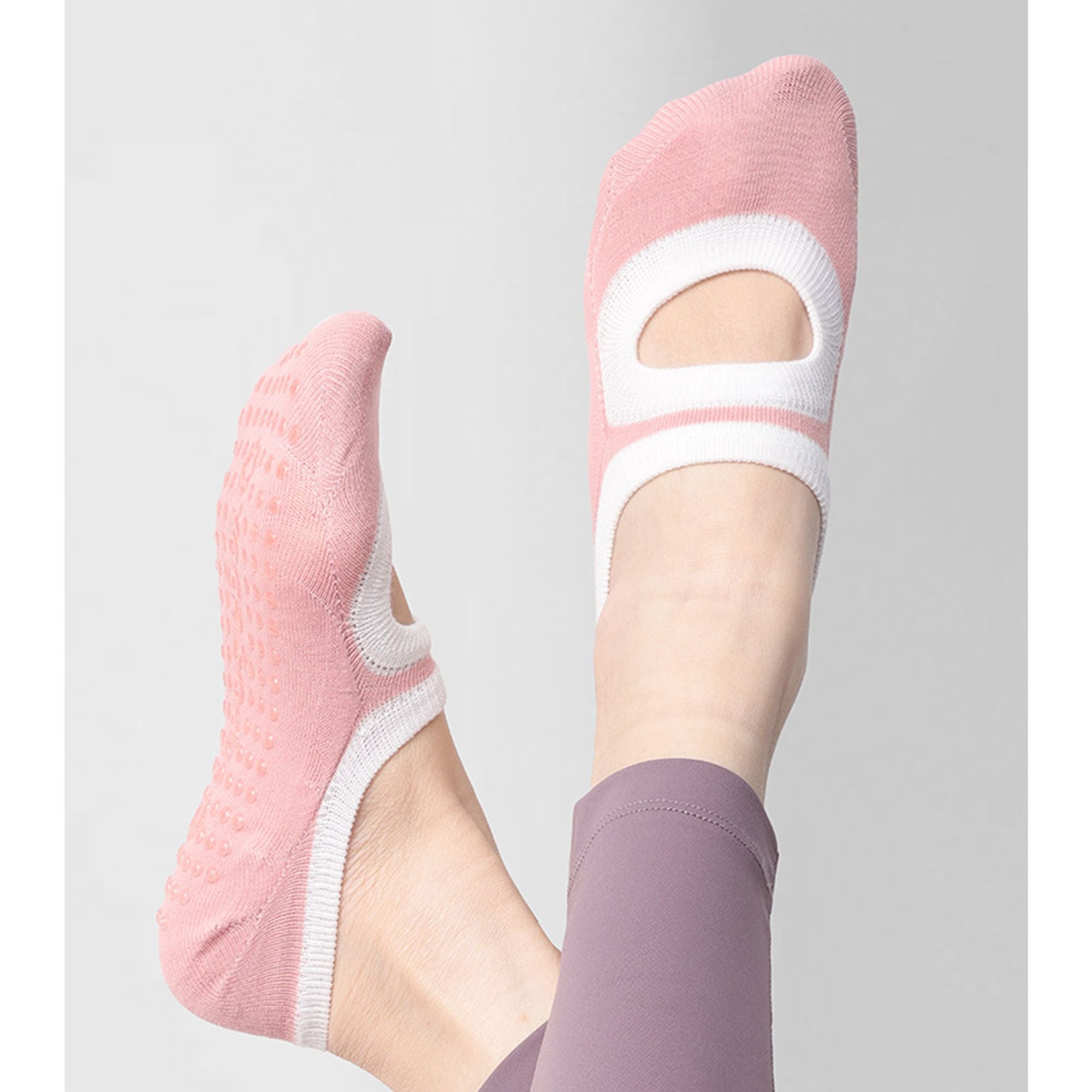 Anna-Kaci 3-Pair Anti-Slip Ballet Grip Socks with Elastic Strap for Yoga, Pilates, and Barre