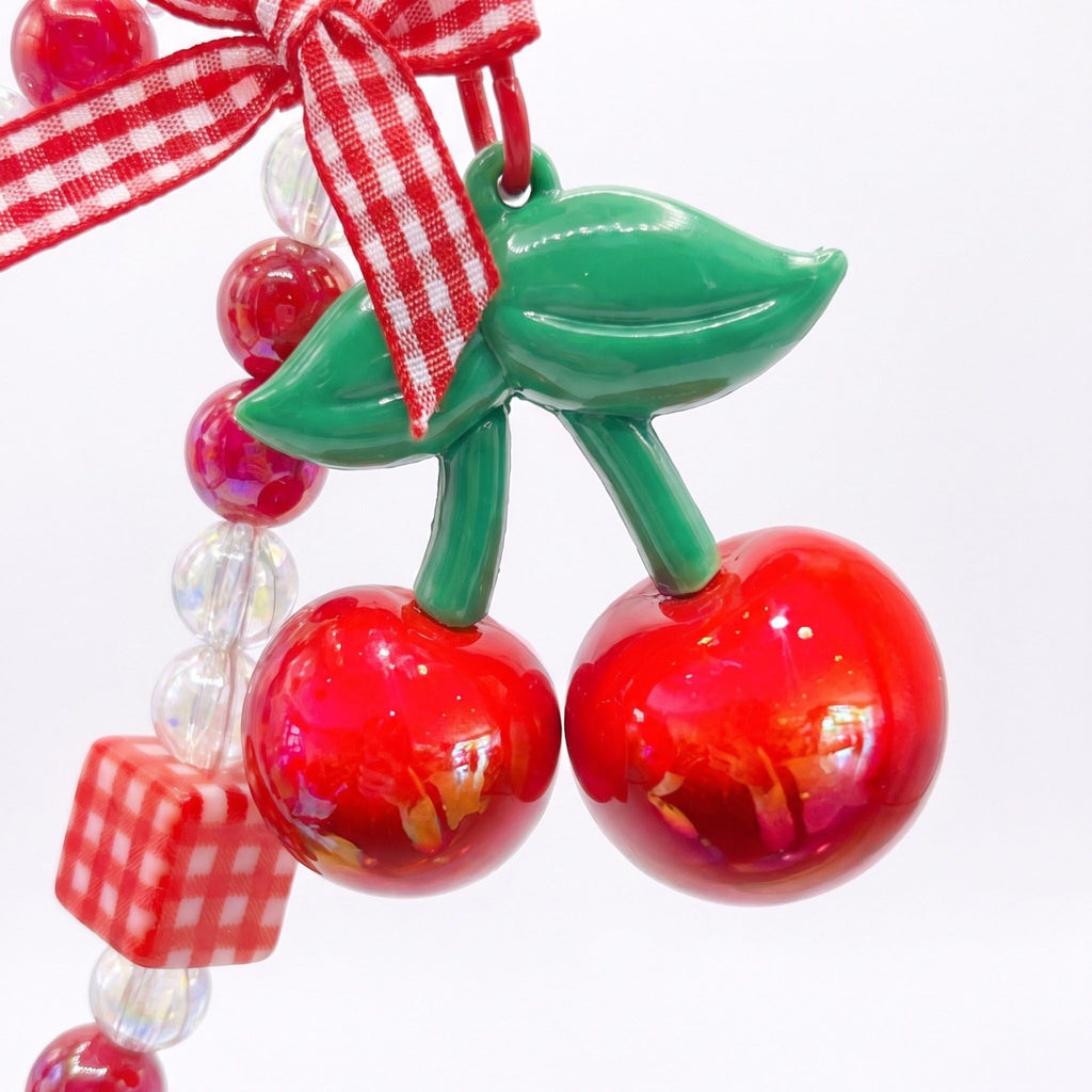 2-Piece Womens Bag Charm with Hanging Clip and Decorative Accents