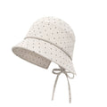 Polka Dot Corduroy Bucket Hat Wide Brim Tie Back Sun Hat