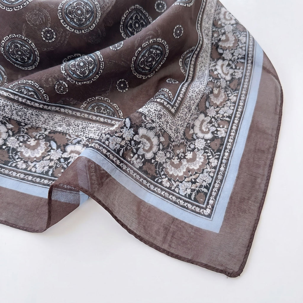 Lightweight Square Scarf with Sheer Fabric and Multi-Way Wrap Design