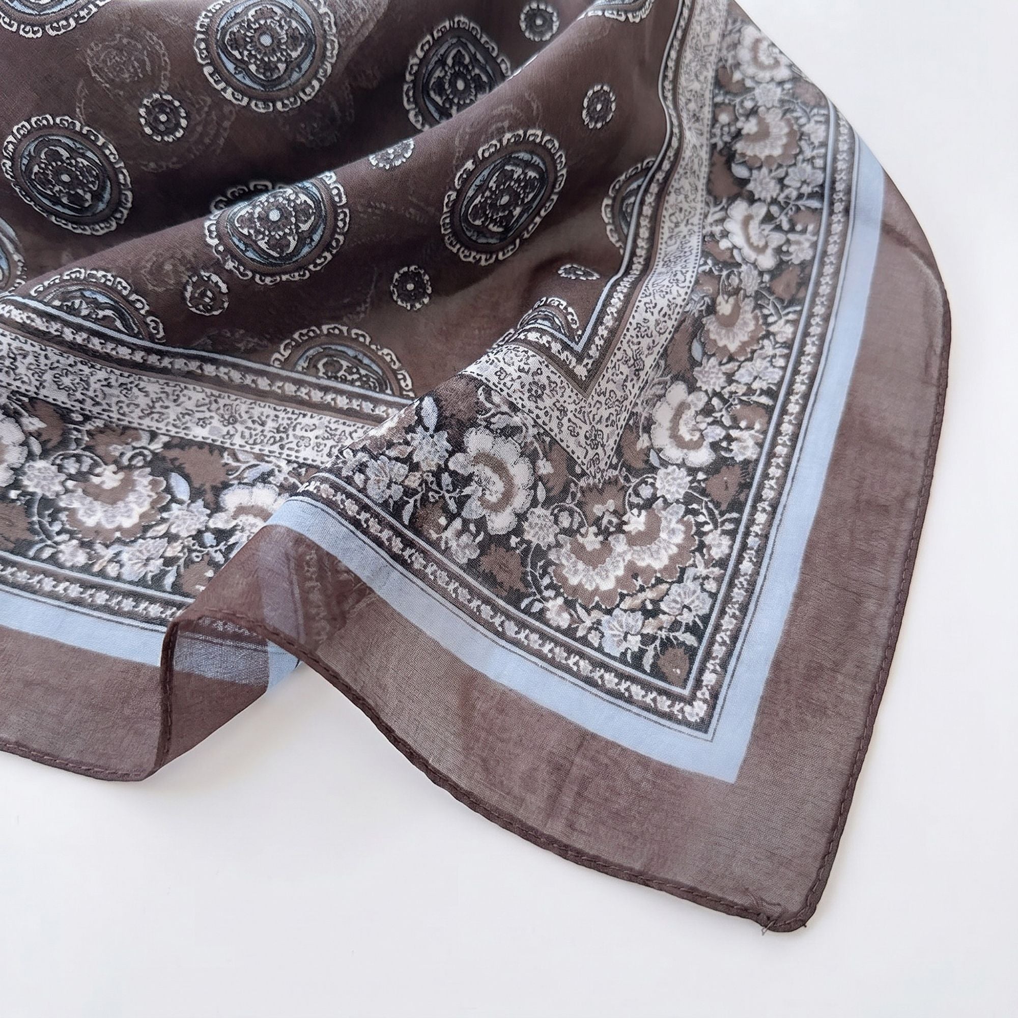 Lightweight Square Scarf with Sheer Fabric and Multi-Way Wrap Design