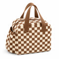 Checkered Insulated Lunch Bag Large Capacity Lunch Tote with Side Pockets for Work