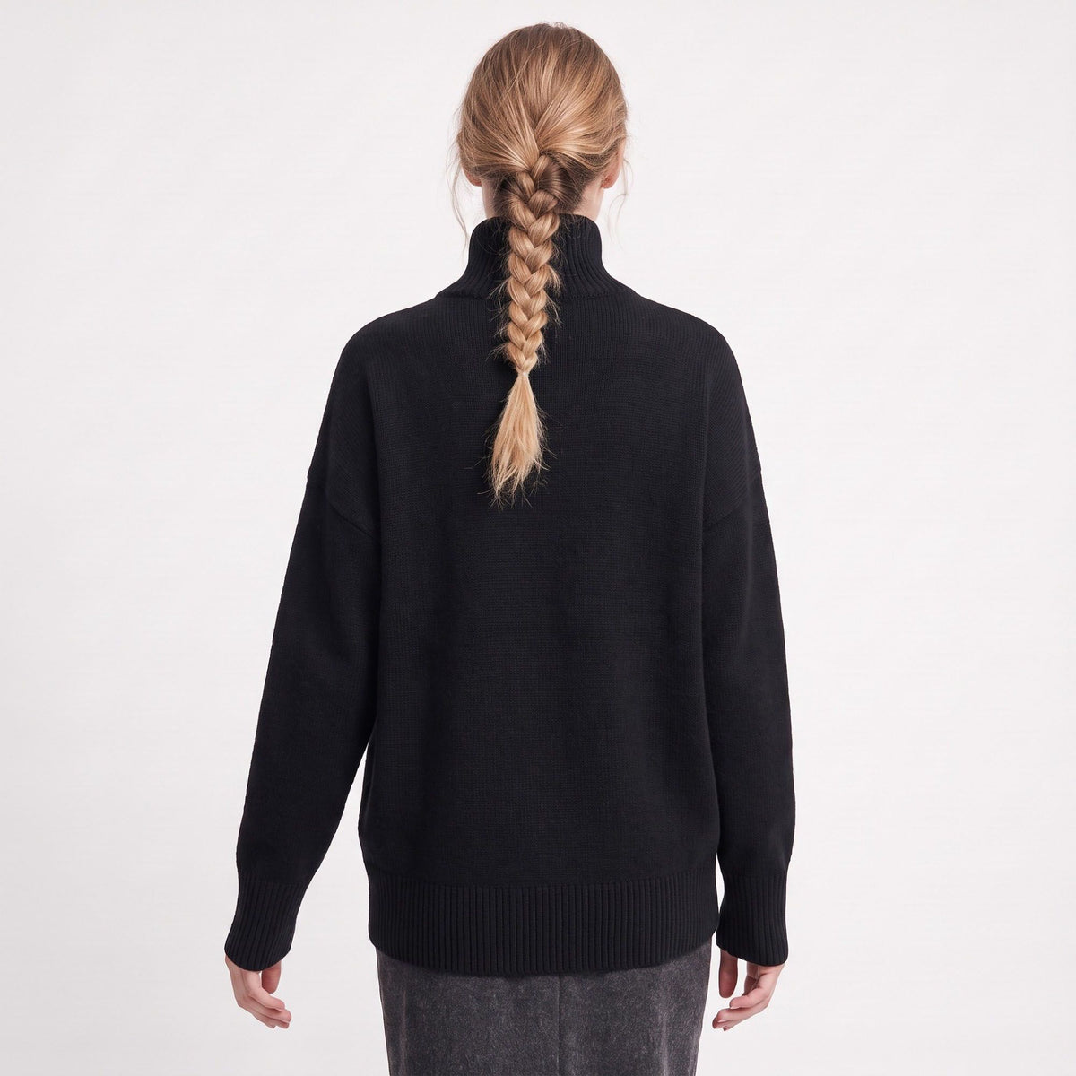 Relaxed Fit Crew Neck Pullover Sweater