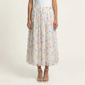 Anna-Kaci Women's Floral Midi Skirt Elastic Waist Flowy Lightweight Chiffon A Line Casual Skirt