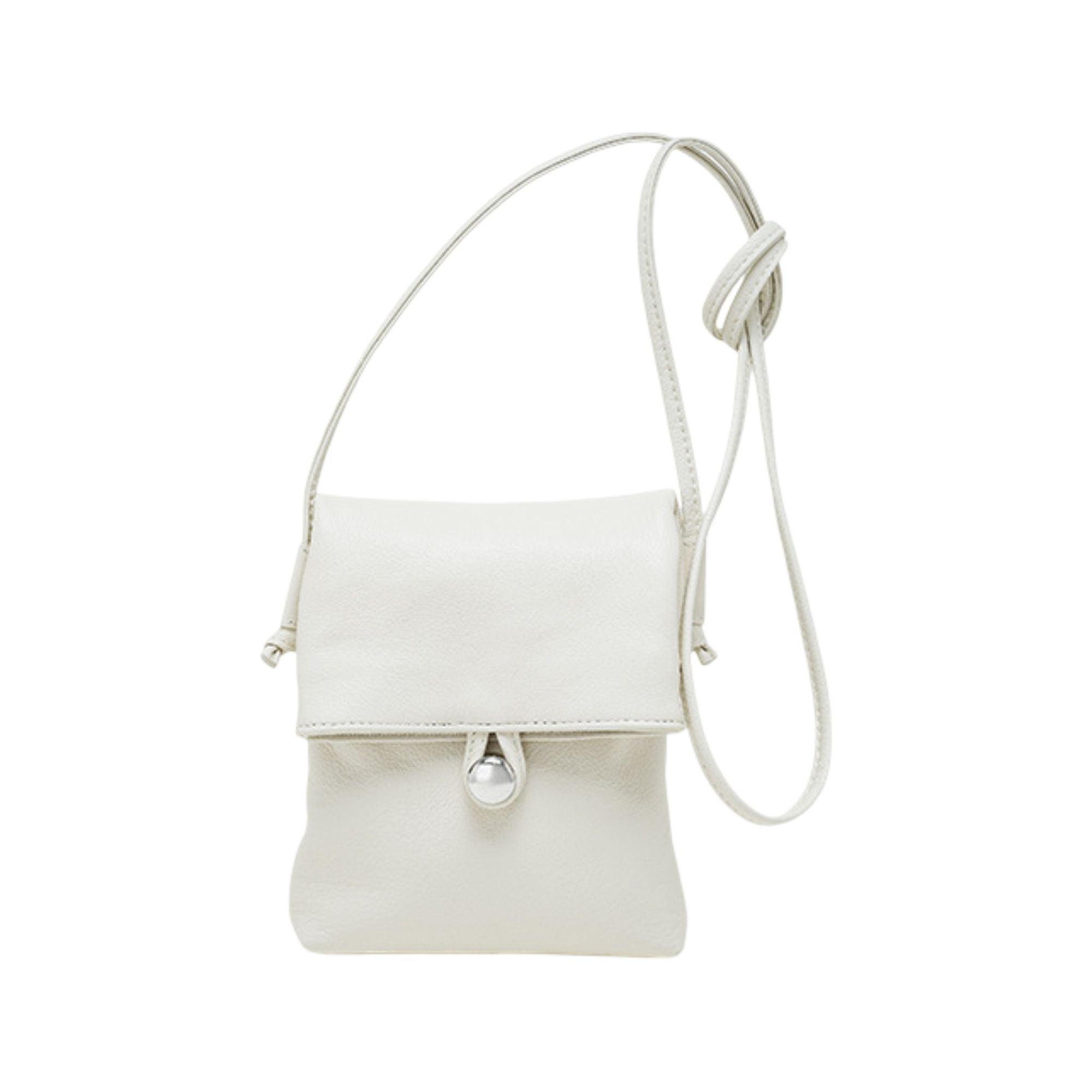 Leather Phone Crossbody Bag with Flap Closure Slim Wallet Design and Adjustable Strap