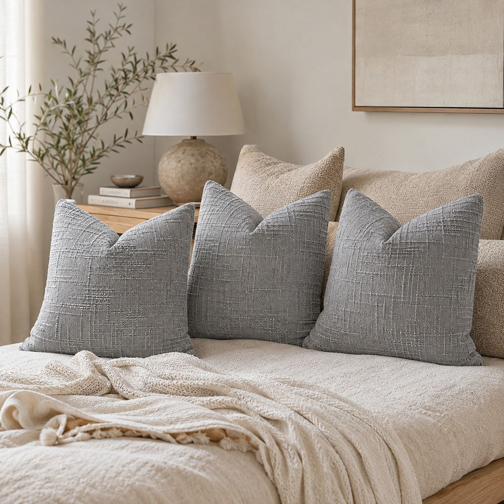 Textured Geometric Decorative Throw Pillow Cover Soft Accent Cushion Cover for Sofa Bed