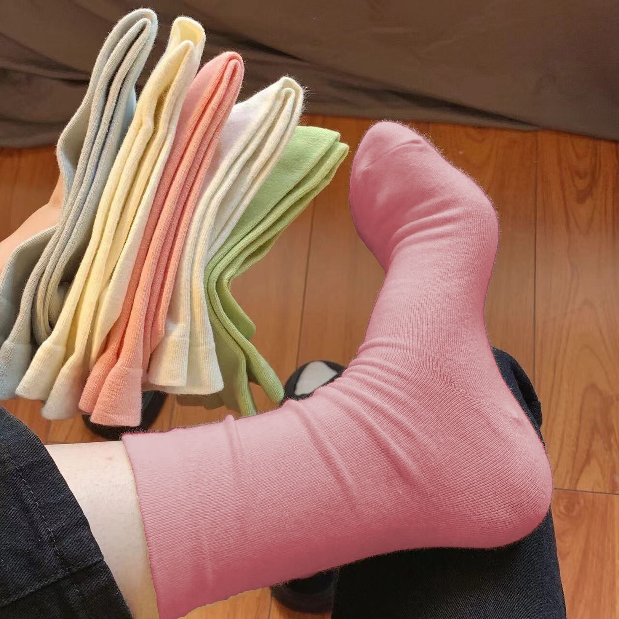 Anna-Kaci Women's Slouchy Ankle Socks Soft Solid Cotton for Casual Comfort 2 Pairs