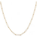 Women's Minimalist Gold Tone Paperclip Chain Fashion Necklace Simple Modern Design