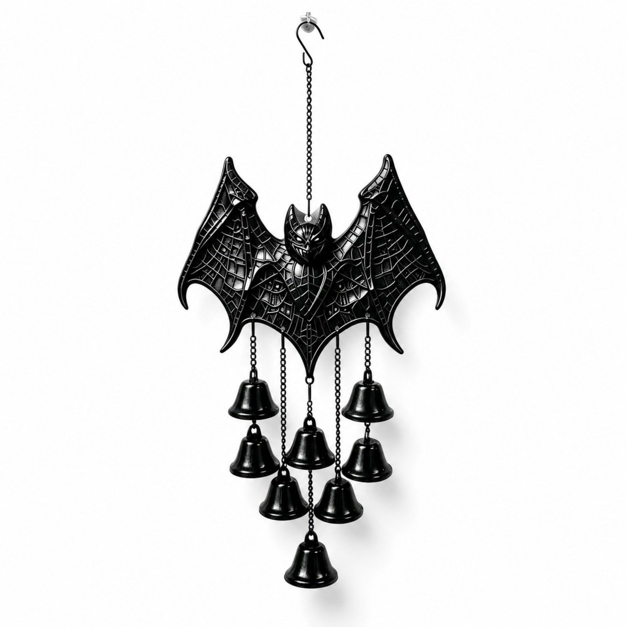 Halloween Metal Bat Wind Chime with Hanging Bells