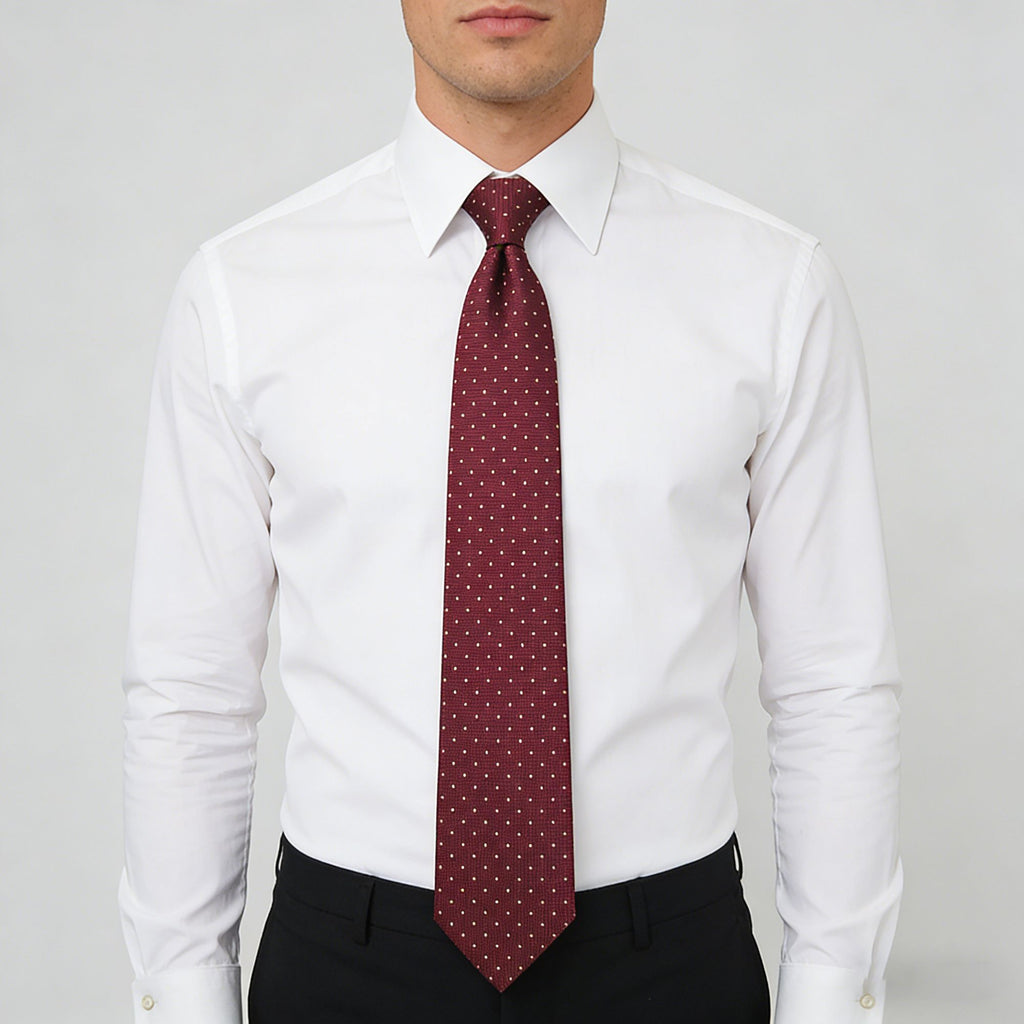 Anna-Kaci Men's Dot Pattern Tie Woven Formal Necktie for Business, Weddings & Daily Office Wear
