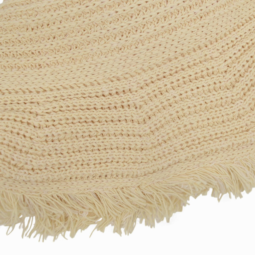 Anna-Kaci Women's Woven Bucket Hat with Soft Frayed Brim and Lightweight Straw Texture