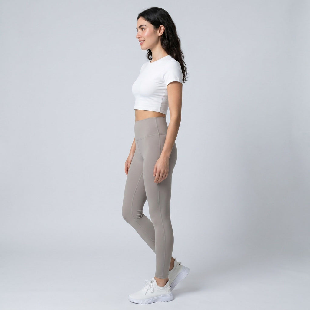 Anna-Kaci Women's High Waist Leggings with V Waist Seam and Smooth Stretch Fit