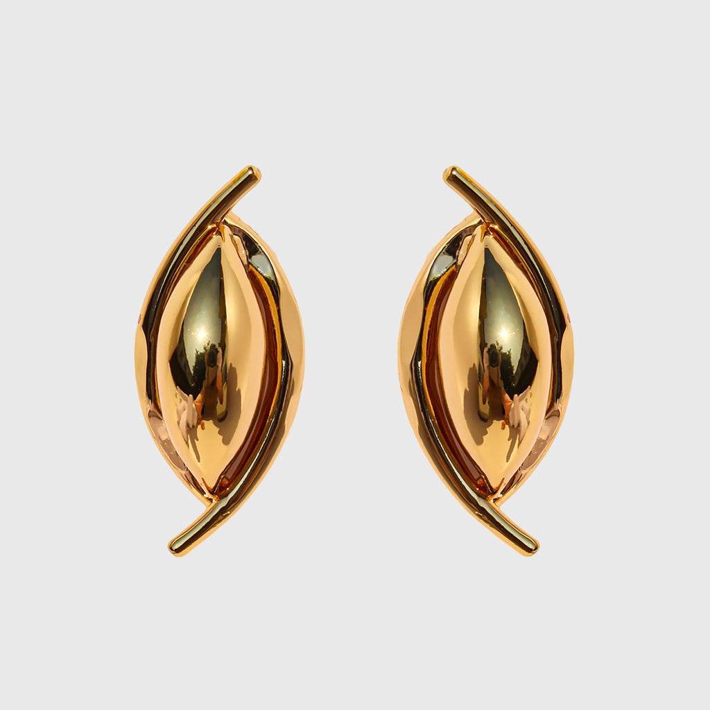 Women's 3D Oval Statement Earrings with 925 Silver Needles