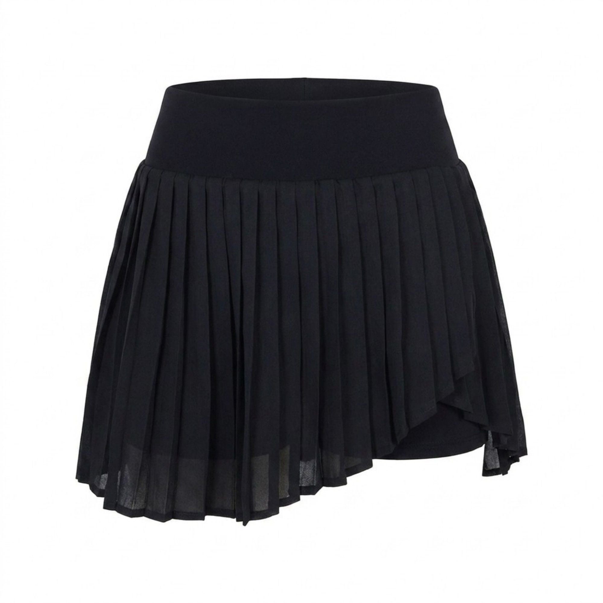 Anna-Kaci Active Womens High Waist Pleated Athletic Skort with Sheer Overlay Wide Waistband and Built In Shorts