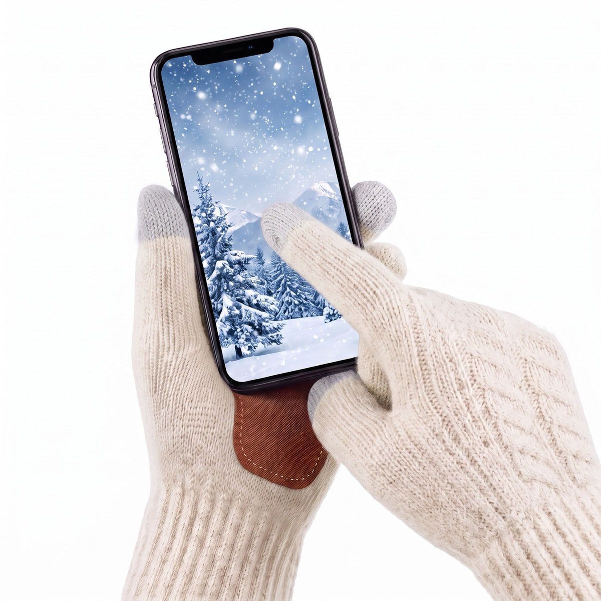 3 Piece Cable Knit Beanie Scarf and Touchscreen Gloves Set