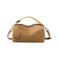 Pebbled Leather Satchel Bag with Top Handle Adjustable Crossbody Strap and Zipper Closure