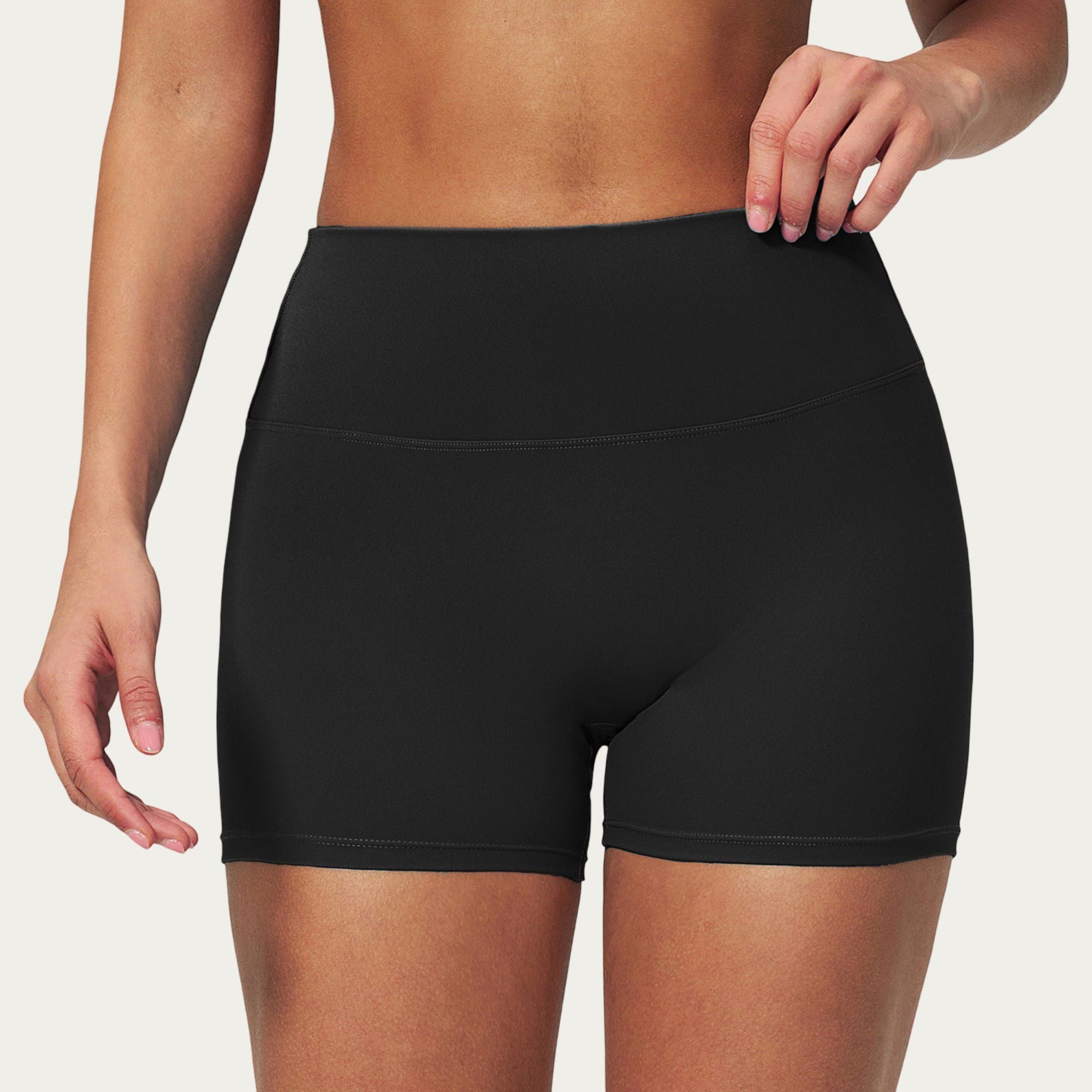 Anna-Kaci Active Women's High Waist Mini Biker Shorts with Smooth Stretch Fabric and Seam Detail