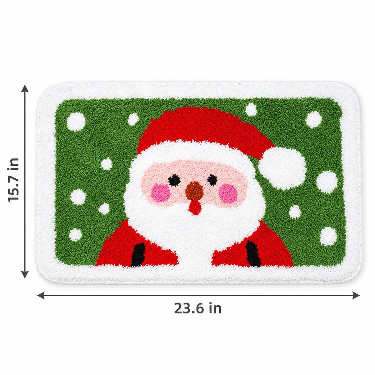 Christmas Icon Tufted Bath Rug with Nonslip Backing 15.7 x 23.6 in