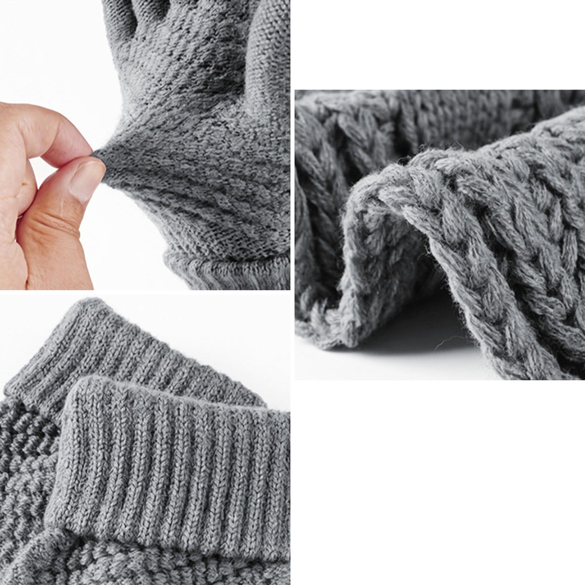 4 Piece Knit Winter Hat Scarf Touchscreen Gloves and Socks Set