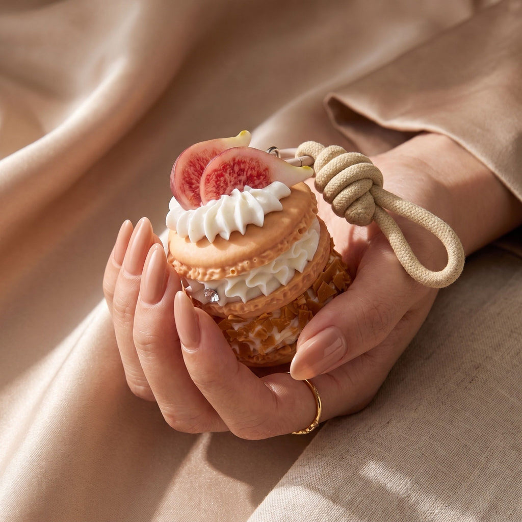 Bag Charm with Hanging Loop and Decorative Dessert Accent