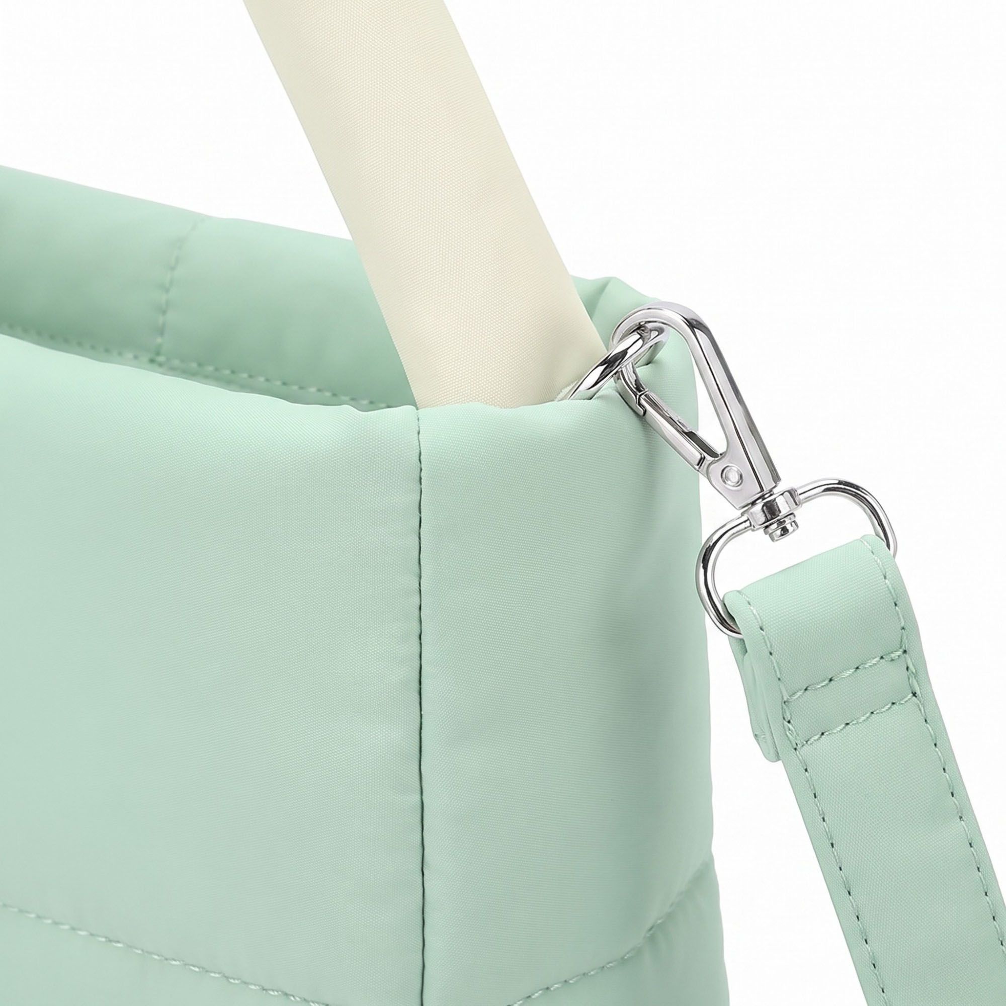 Padded Tote Bag with Top Handles and Detachable Adjustable Crossbody Strap 8.5x8x3.5in