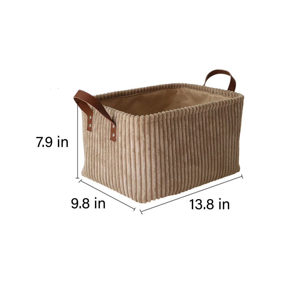Decorative Storage Basket with Handles Organizer Bin for Shelves Closet Storage Box for Toys Clothes