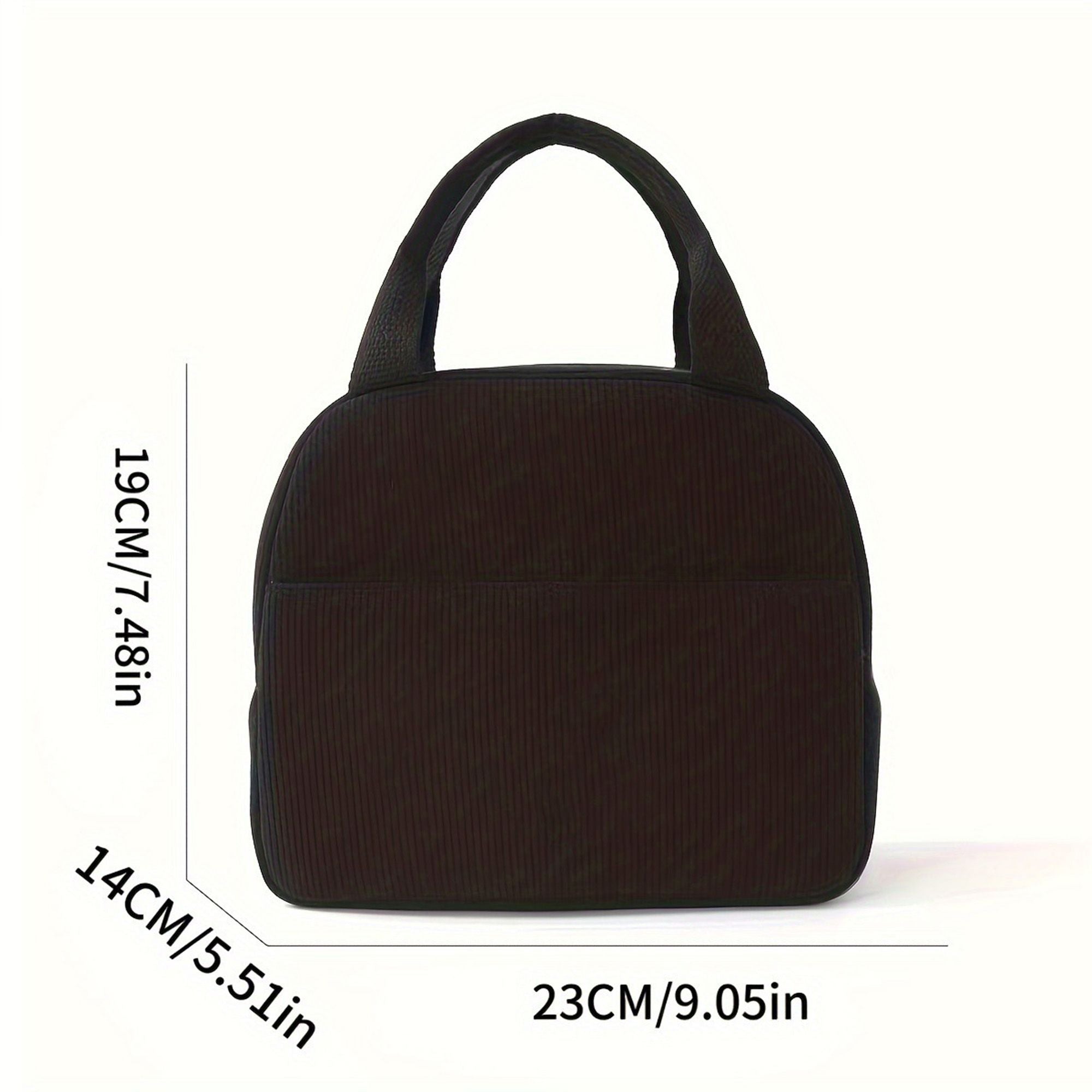Insulated Corduroy Lunch Bag with Handle