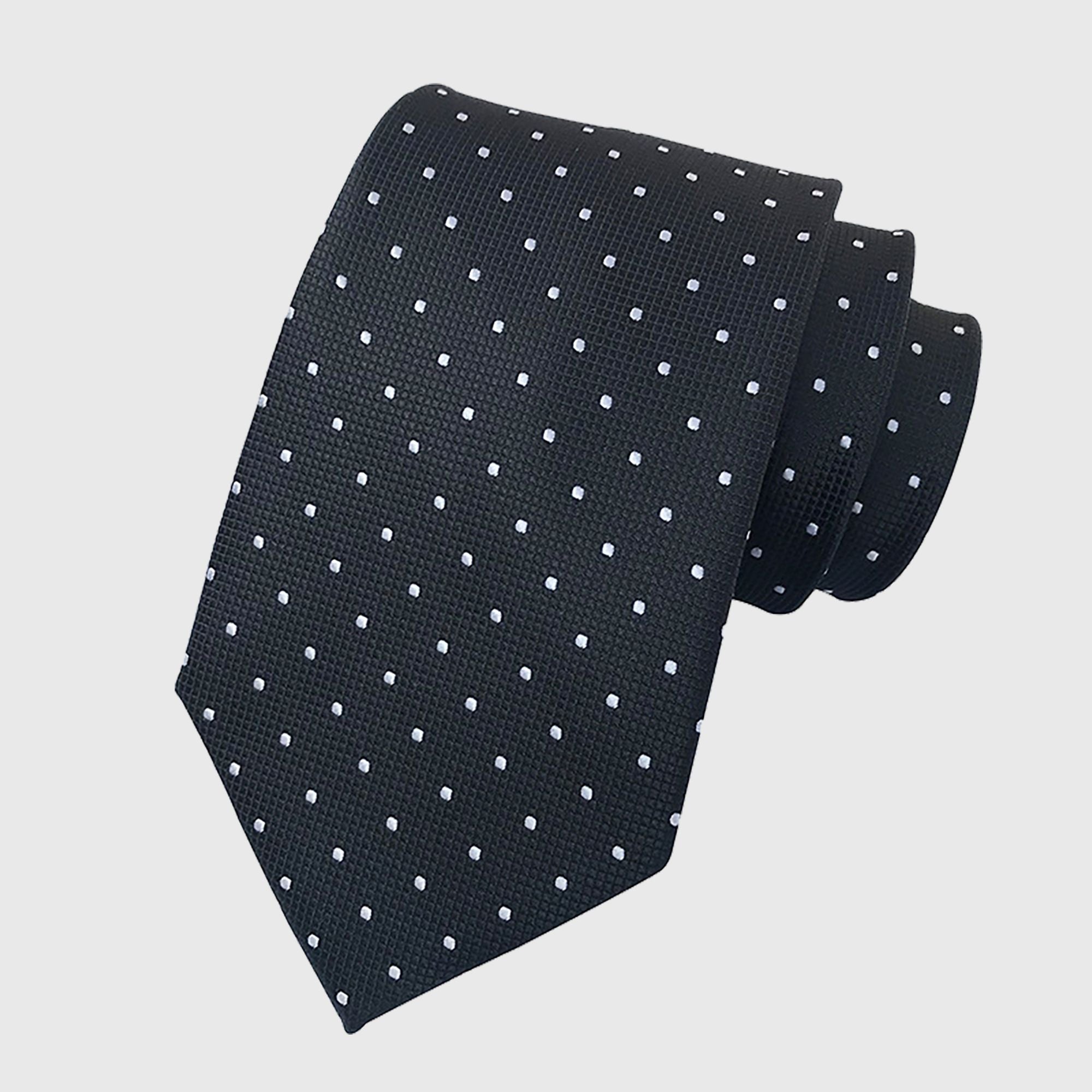 Anna-Kaci Men's Dot Pattern Tie Woven Formal Necktie for Business, Weddings & Daily Office Wear