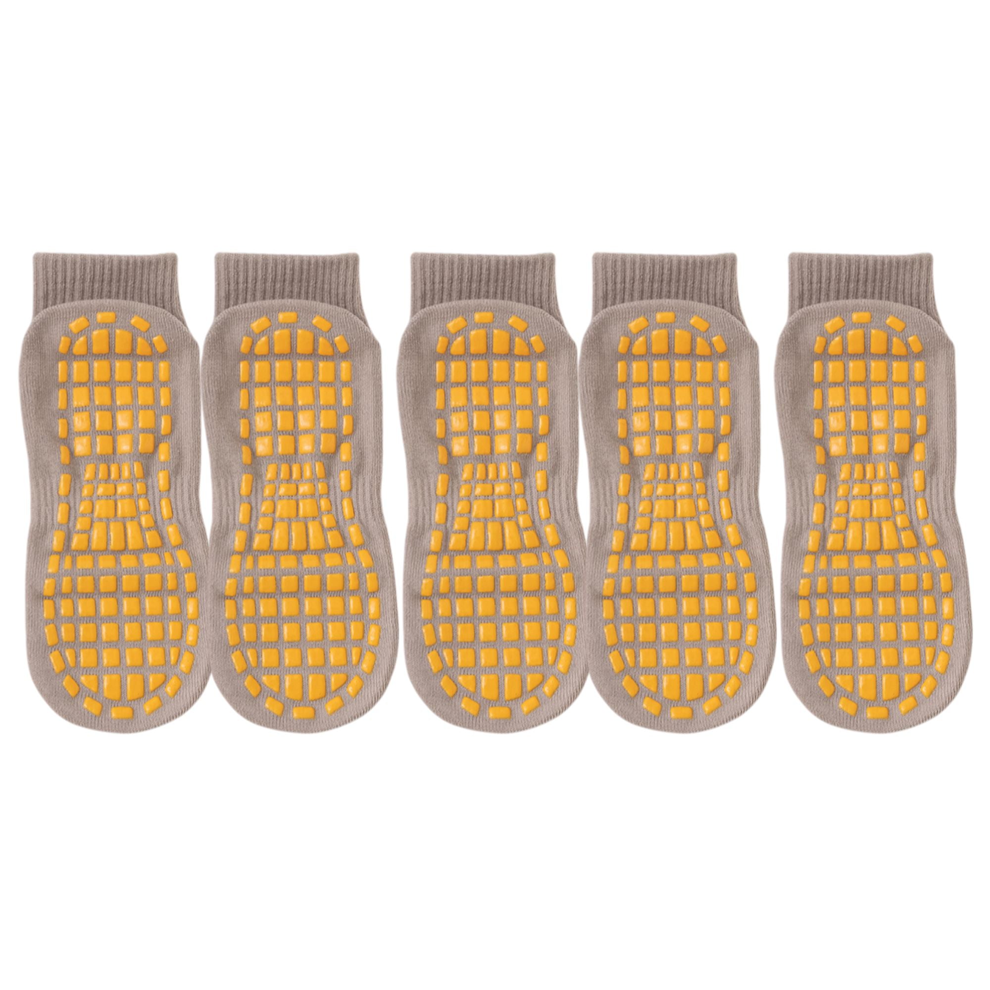 Anna-Kaci 5 Pairs Anti-Slip Grip Socks with PVC Bottom for Stability and Comfort in Multiple Color Options