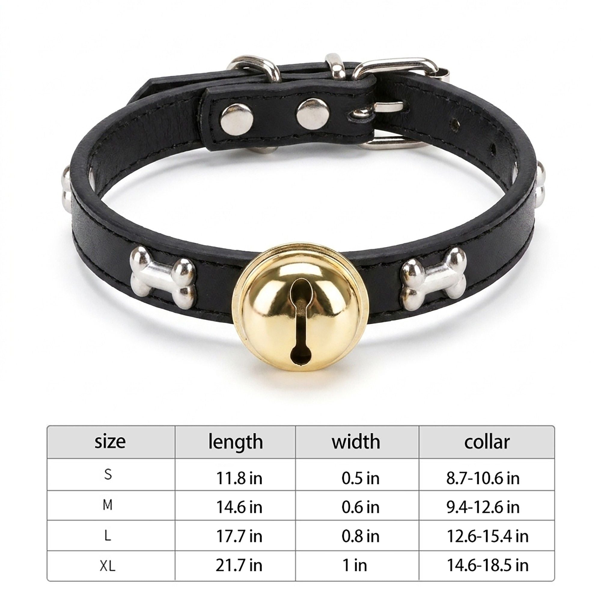 Adjustable Dog & Cat Collar with Paw Print Decoration and Bell Soft PU Leather