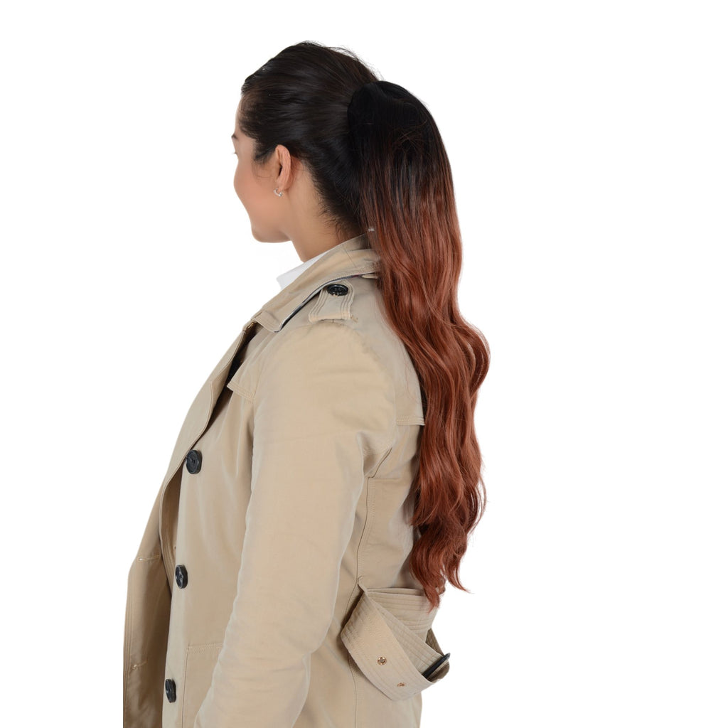 Long Drawstring Ponytail Hair Extension Wave 22 Inch Synthetic Fake Layered Pony Tail Hairpieces for Women