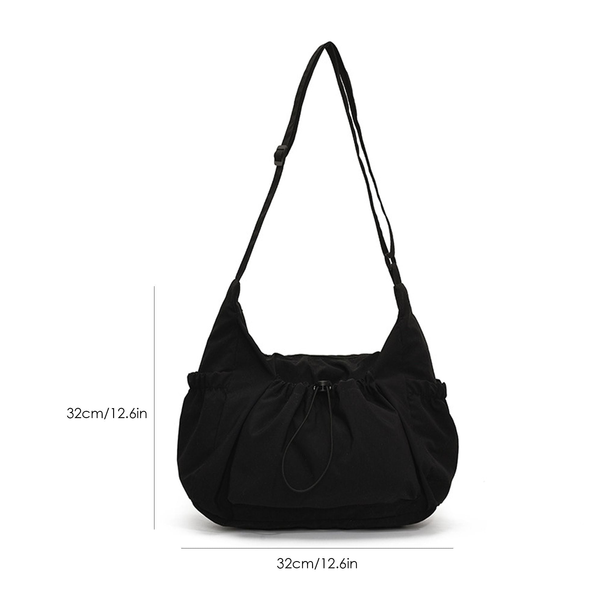 Lightweight Hobo Shoulder Bag with Adjustable Strap and Multiple Pockets