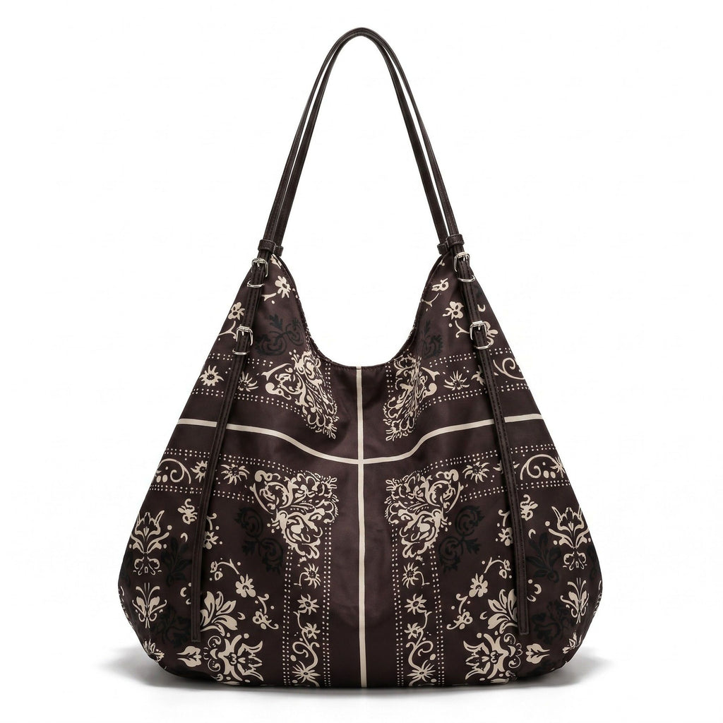 Oversized Bandana Print Hobo Shoulder Bag with Double Handles