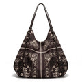 Oversized Bandana Print Hobo Shoulder Bag with Double Handles
