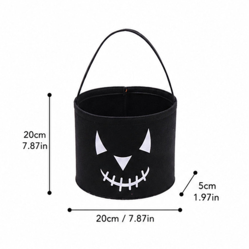 Halloween Felt Candy Bucket Pumpkin Trick or Treat Basket Large Capacity Holiday Storage Tote Bag