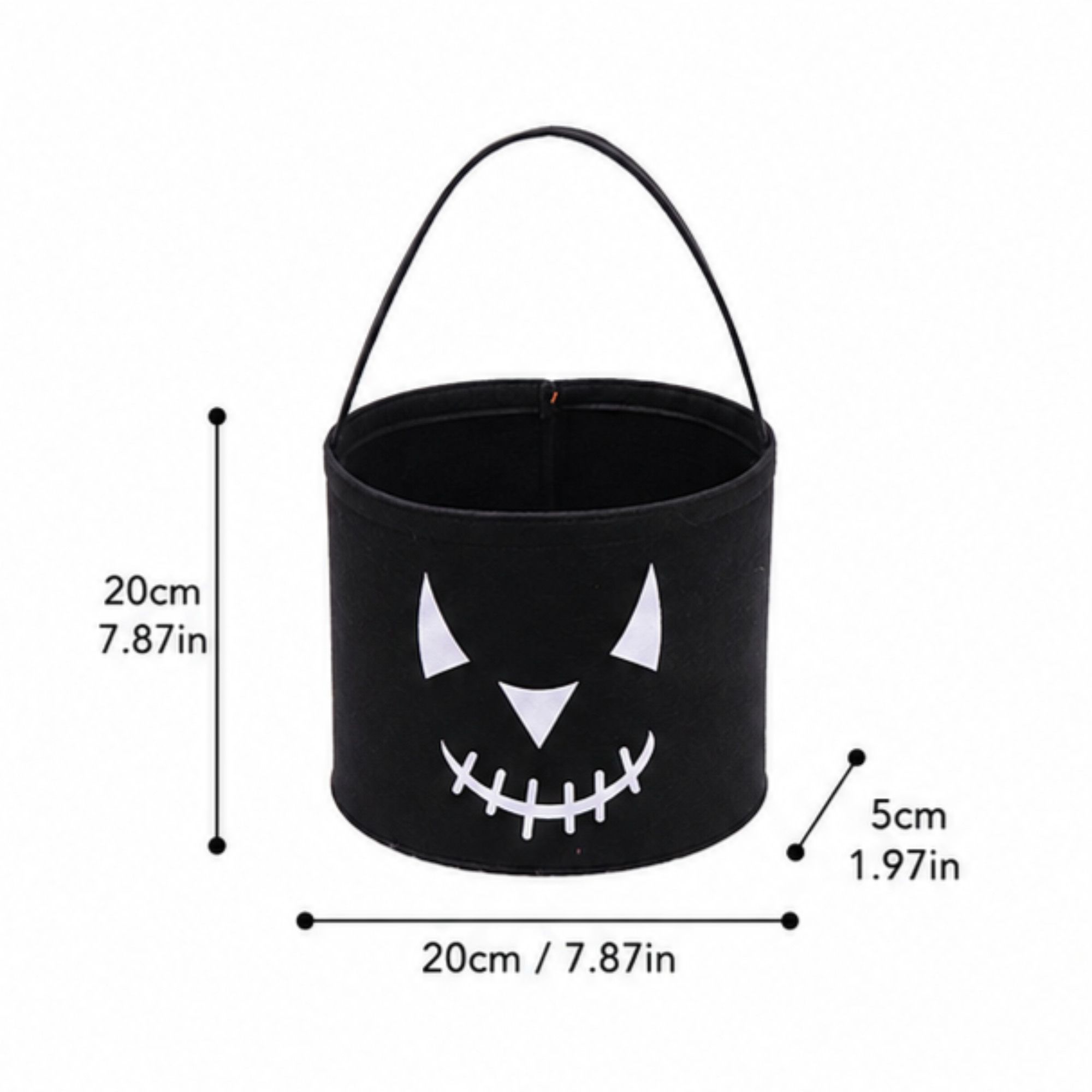 Halloween Felt Candy Bucket Pumpkin Trick or Treat Basket Large Capacity Holiday Storage Tote Bag