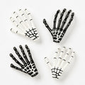 Halloween Skeleton Hand Hair Clips Black and White 4pc