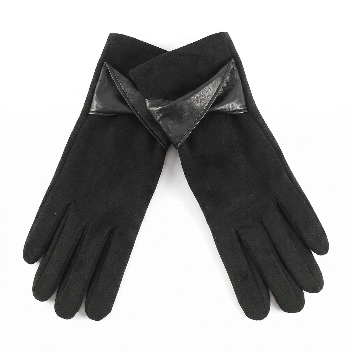 Bow Detail Full Finger Gloves with Soft Textured Finish