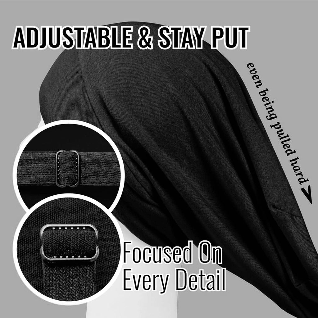 Anna-Kaci Women's Adjustable Satin-Lined Sleep Bonnet with Soft Stretch Fit and Secure Strap Closure