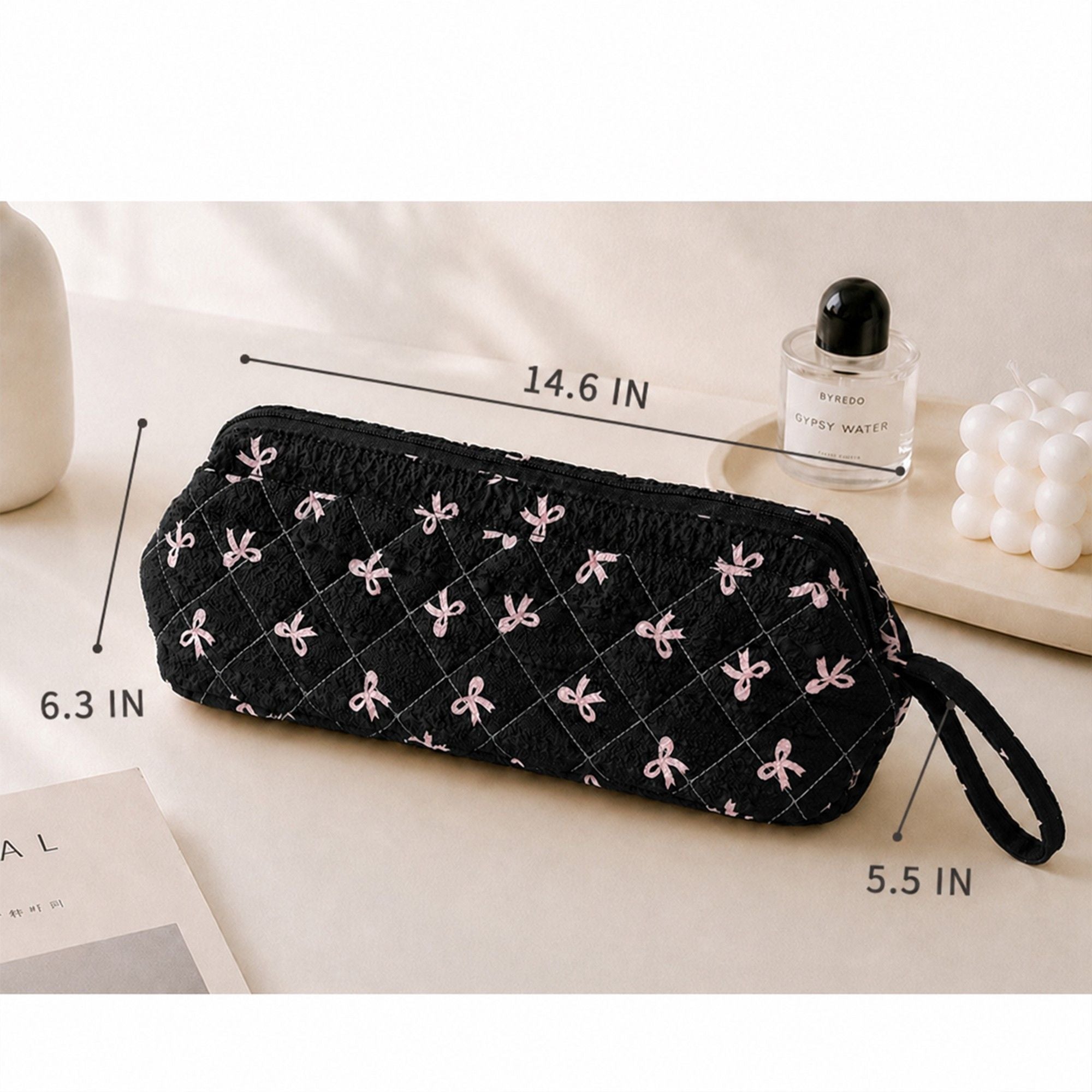 Hair Styling Tool Travel Bag Heat Resistant Zipper Organizer with Wrist Strap