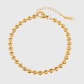 Women's Titanium Steel Heart Link Adjustable Chain Bracelets for Daily & Dressy Styling