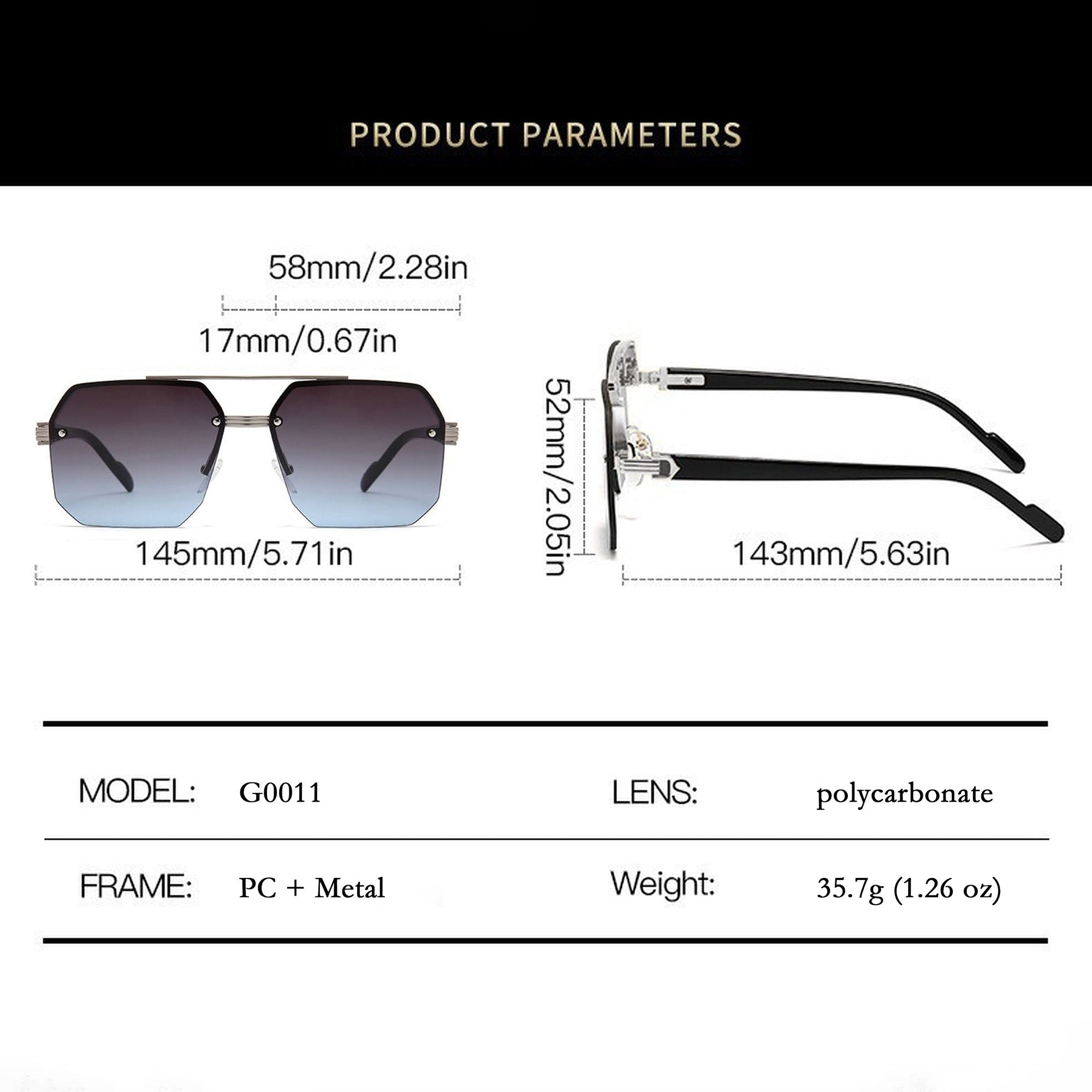 Anna-Kaci Women's Chic Trimmed Octagon Polarized Sunglasses UV400 Protection