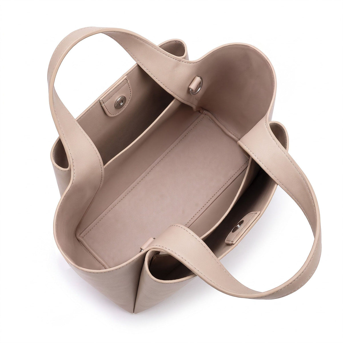Structured Tote Handbag with Top Handles and Detachable Shoulder Strap
