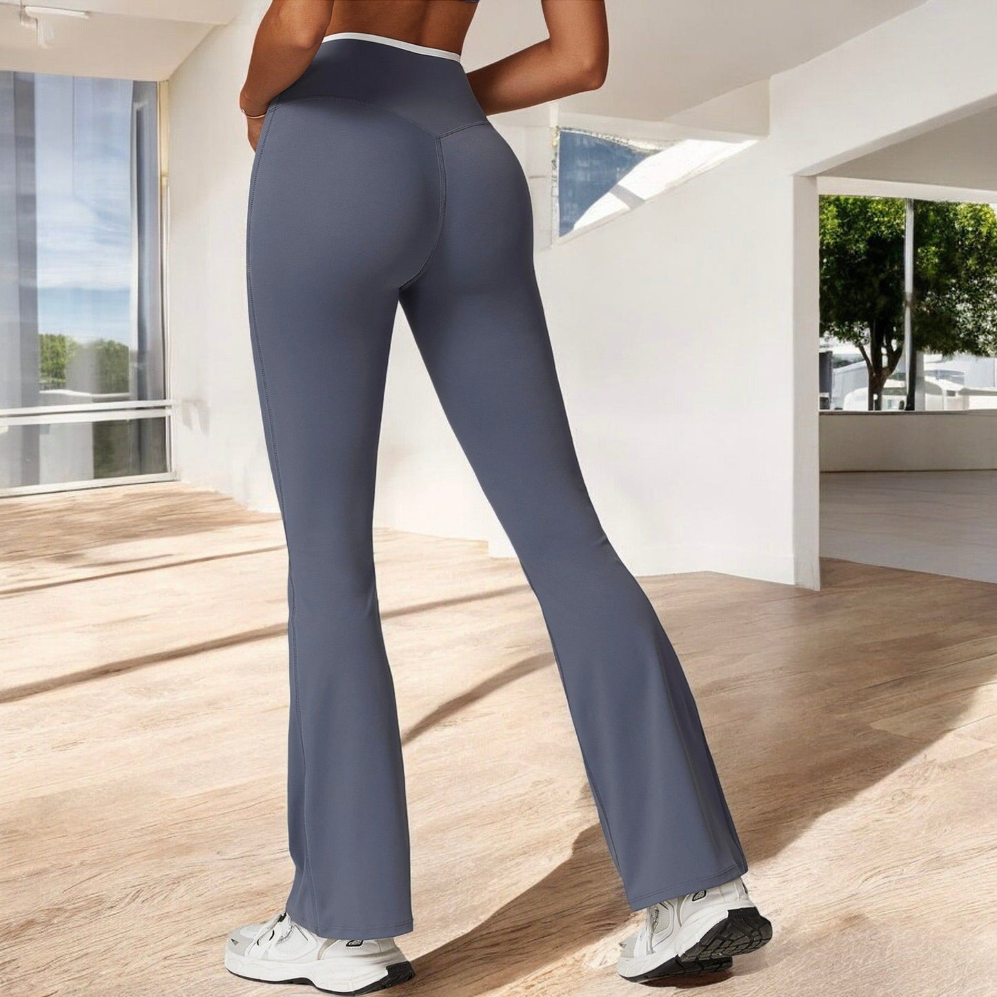 High Waist Crisscross Yoga Pants Flare Leg for Active and Casual Wear